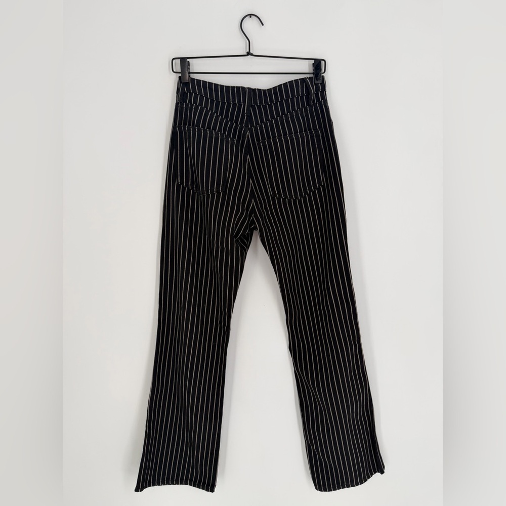 Reformation Georgia Pinstripe High Rise Flare Jeans - Picture 4 of 7